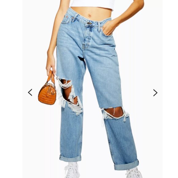 Topshop Denim - Topshop Super Ripped Bleach Hayden Boyfriend Jean